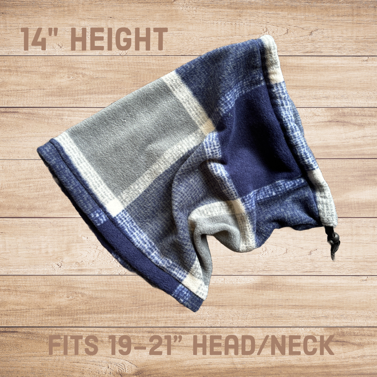 Fleece Dog Snood - Blue Plaid