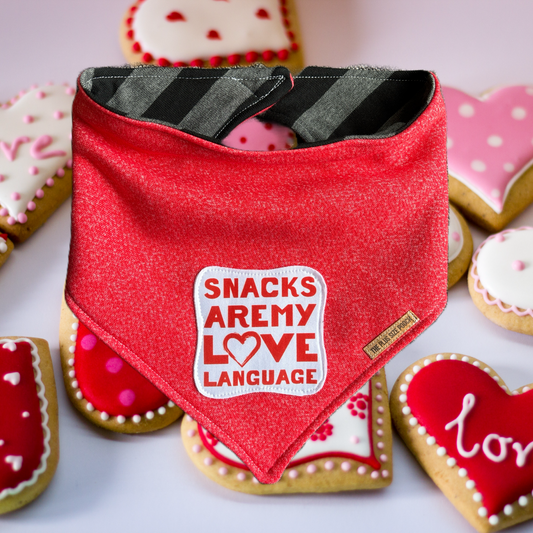 Snacks are my love language - Valentine Bandana