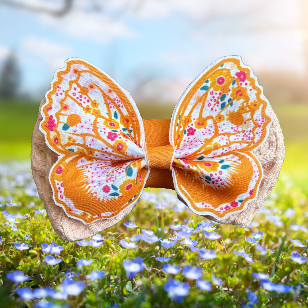 Butterfly Bow - Orange - Head Bow or Bow Tie