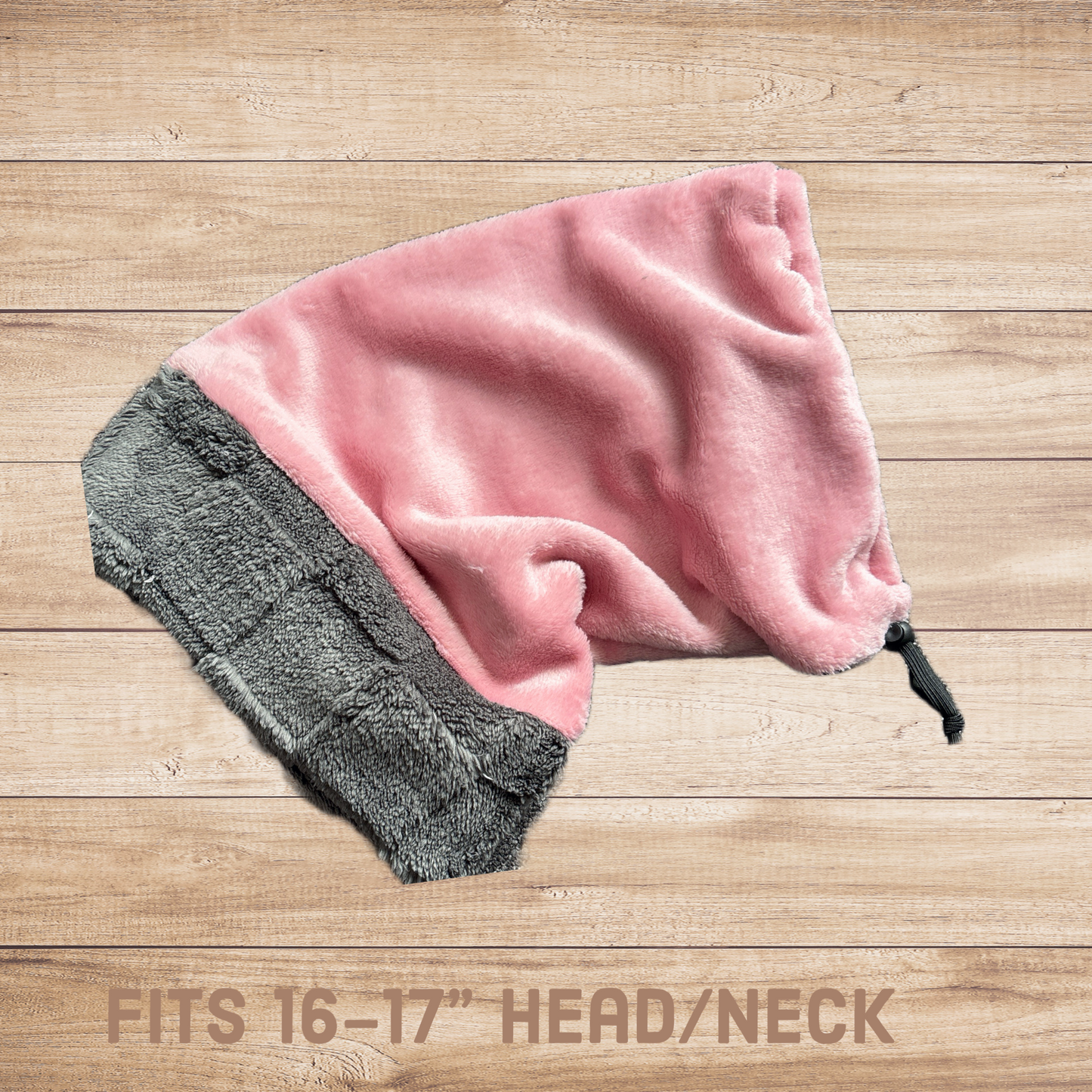 Luxury Fleece Dog Snood - Pink w/ Gray Collar