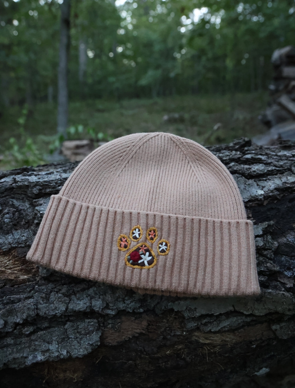 Autumn Floral - Hand Embroidered Hat - The Rabbit Hole