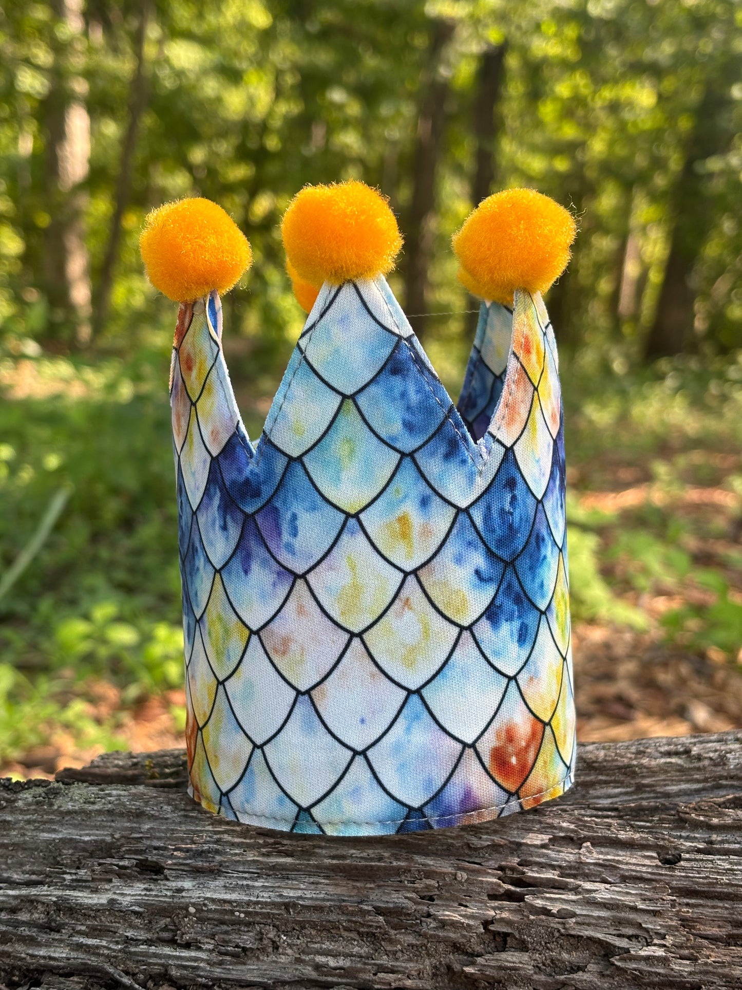 Dragon Scales - Gold Poms - Birthday Crown